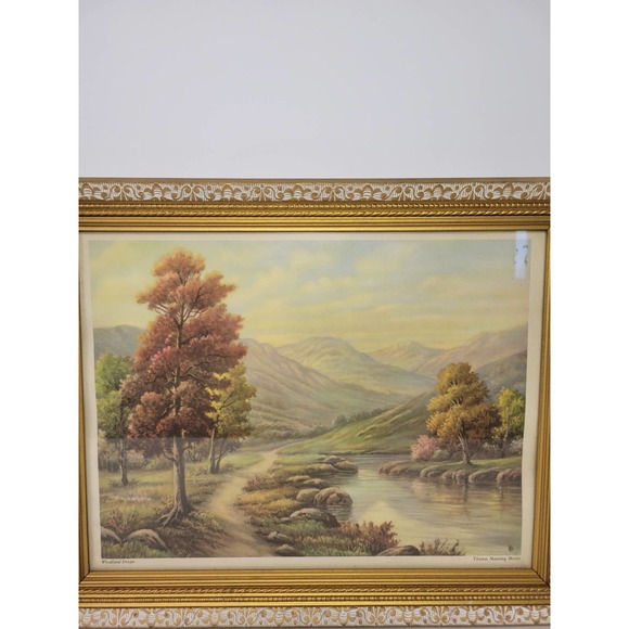 Vintage Framed Thomas Manning Moore "Woodland Stream" Landscape Painting - Picture 2 of 6